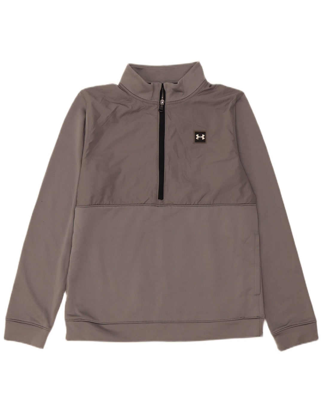 Suéter Under Armour Boys com zíper e pescoço 13-14 anos XL cinza poliéster