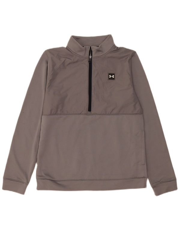 Suéter Under Armour Boys com zíper e pescoço 13-14 anos XL cinza poliéster