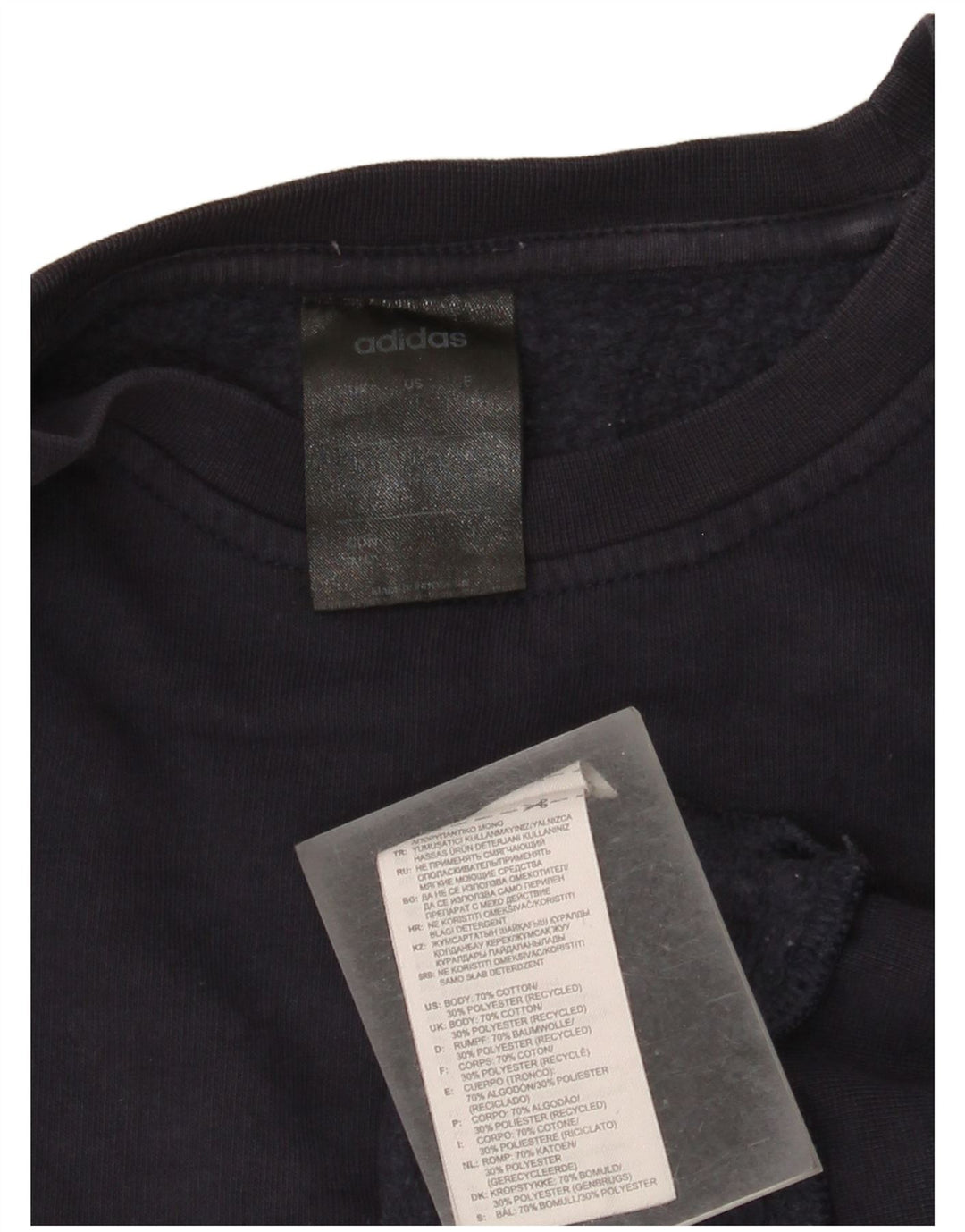 Adidas feminino oversized moletom jumper reino unido 12/14 médio azul marinho algodão