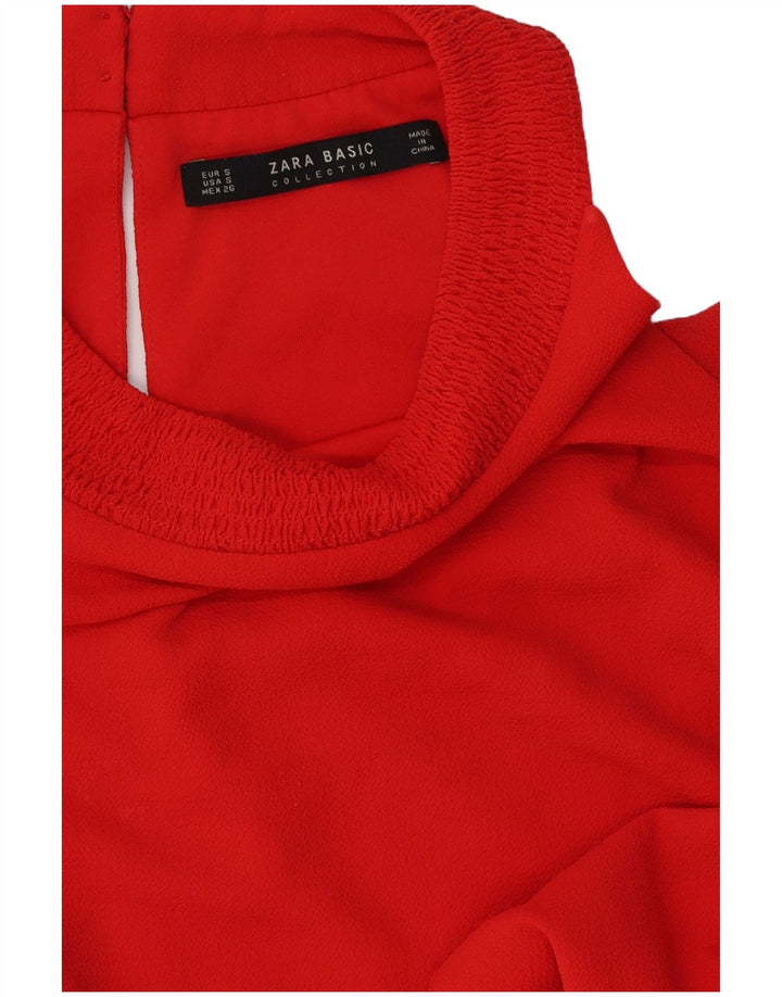 Vestido feminino Zara com ombro de fora UK 10 pequeno vermelho