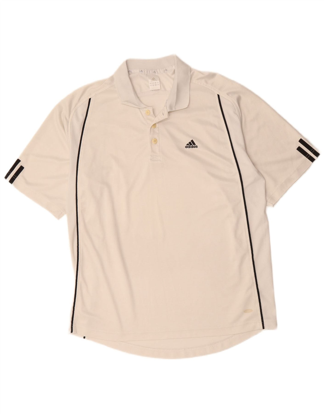 Camisa polo masculina Adidas UK 42/44 grande poliéster branco