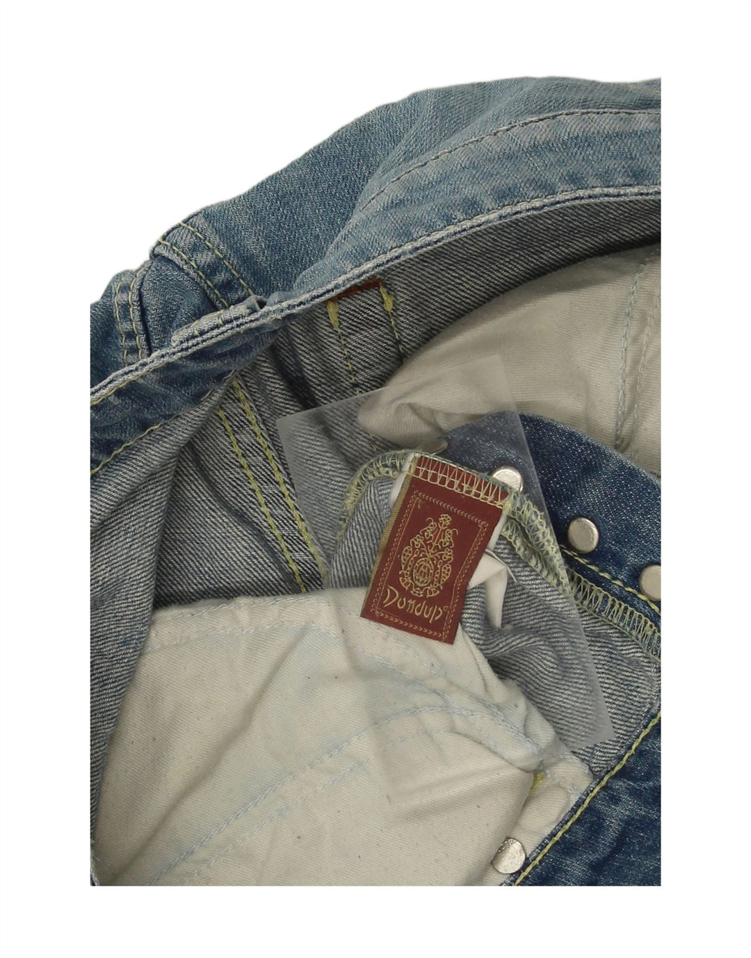 Calça jeans reta feminina DONDUP desgastada W32 L32 azul