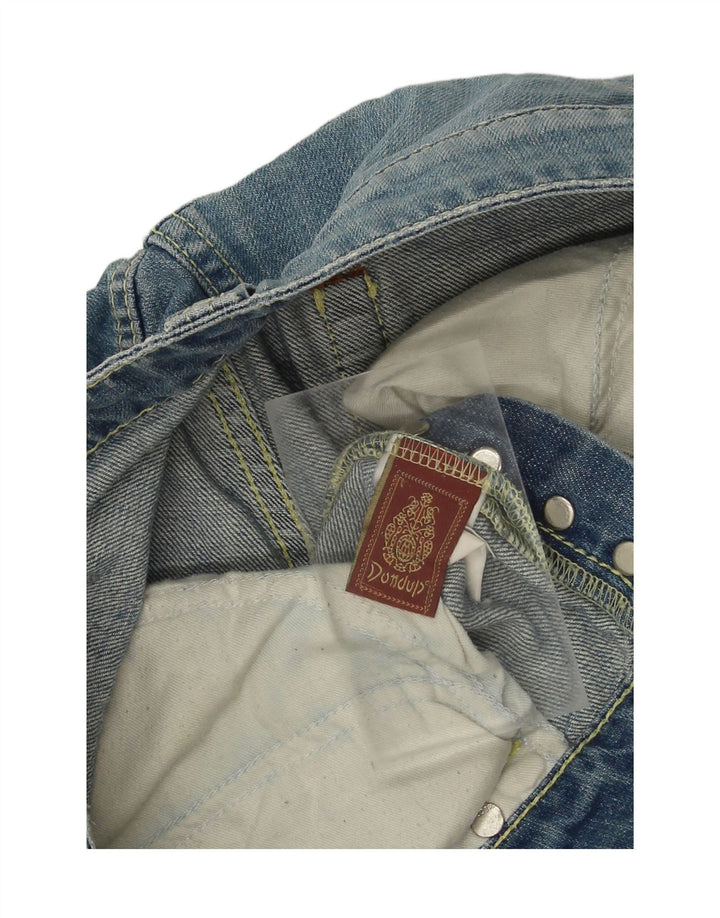 Calça jeans reta feminina DONDUP desgastada W32 L32 azul