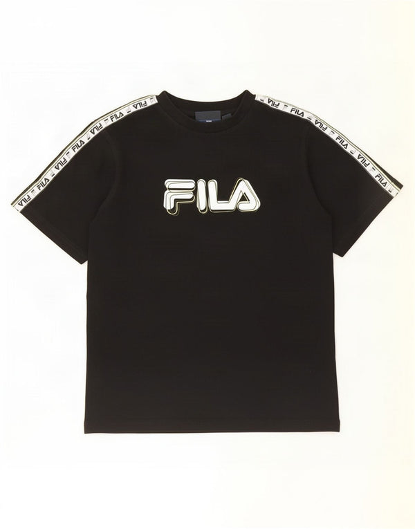 Camiseta Fila Boys Graphic 11-12 Anos Preto Colorblock Algodão