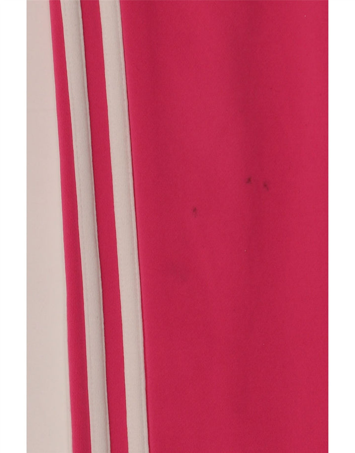 Calça de treino reta feminina Adidas UK 10 poliéster rosa pequeno