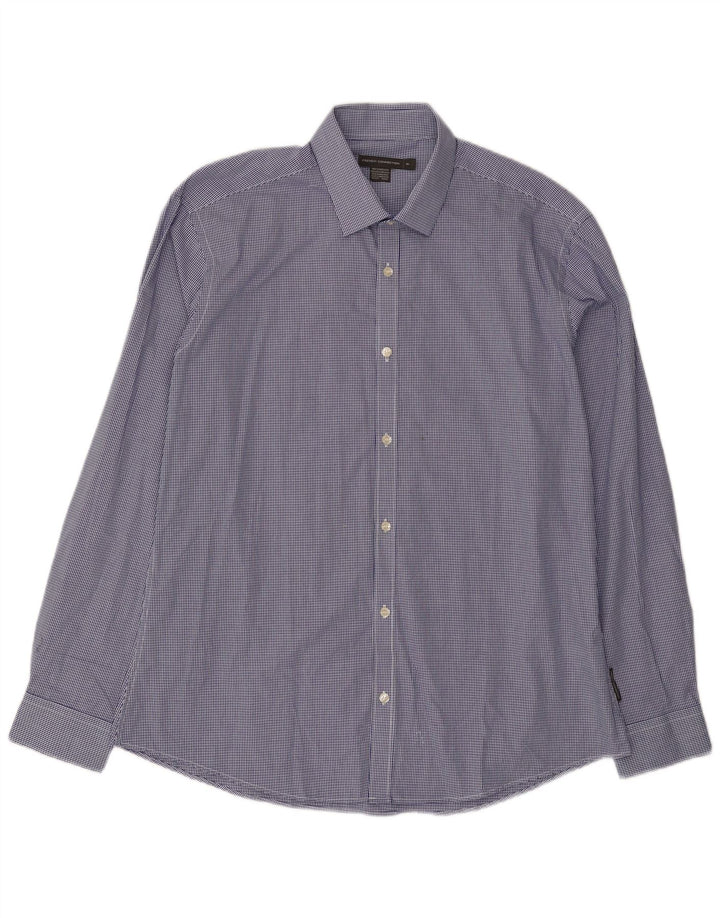 Camisa masculina French Connection XL azul algodão guingão
