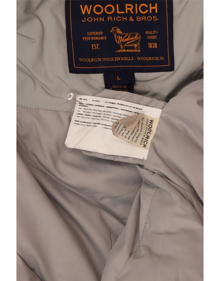 Jaqueta Parka com capuz feminina Woolrich Reino Unido 16 grande inverno cinza de poliéster