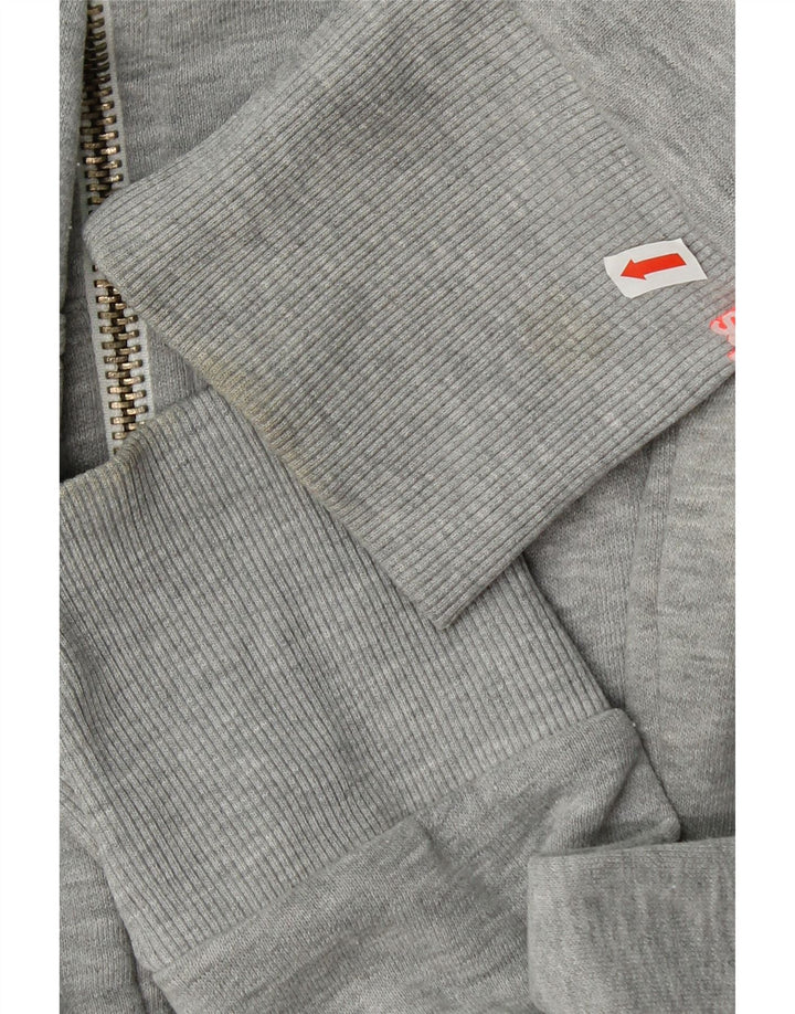 SUPERDRY Womens Zip Hoodie Sweater UK 16 Large Grey Cotton Vintage Superdry and Second-Hand Superdry from Messina Hembry 