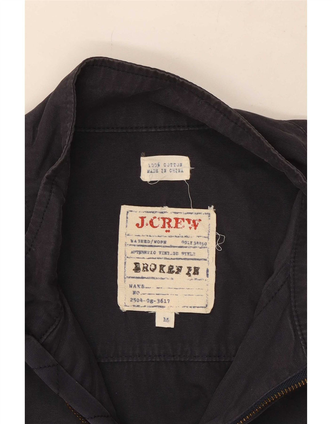 Jaqueta bomber masculina J. Crew UK 38 algodão azul marinho médio