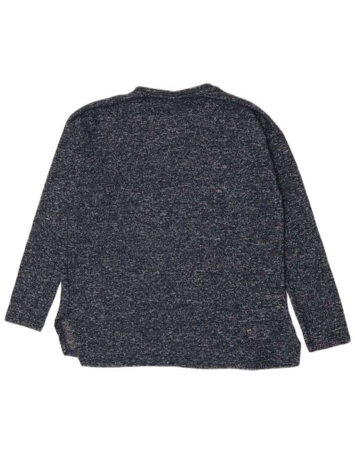 Zara Moletom Jumper Menina 11-12 Anos Poliéster Salpicado Azul Marinho