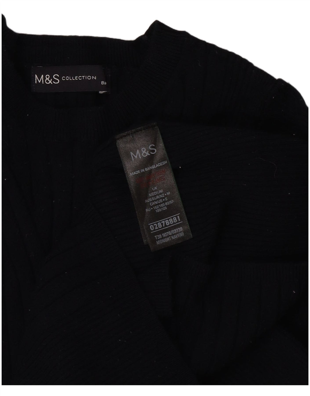 Suéter feminino Marks & Spencer com gola canoa Reino Unido 12 médio azul marinho