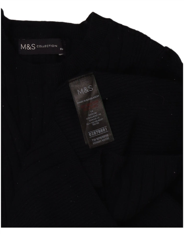 Suéter feminino Marks & Spencer com gola canoa Reino Unido 12 médio azul marinho