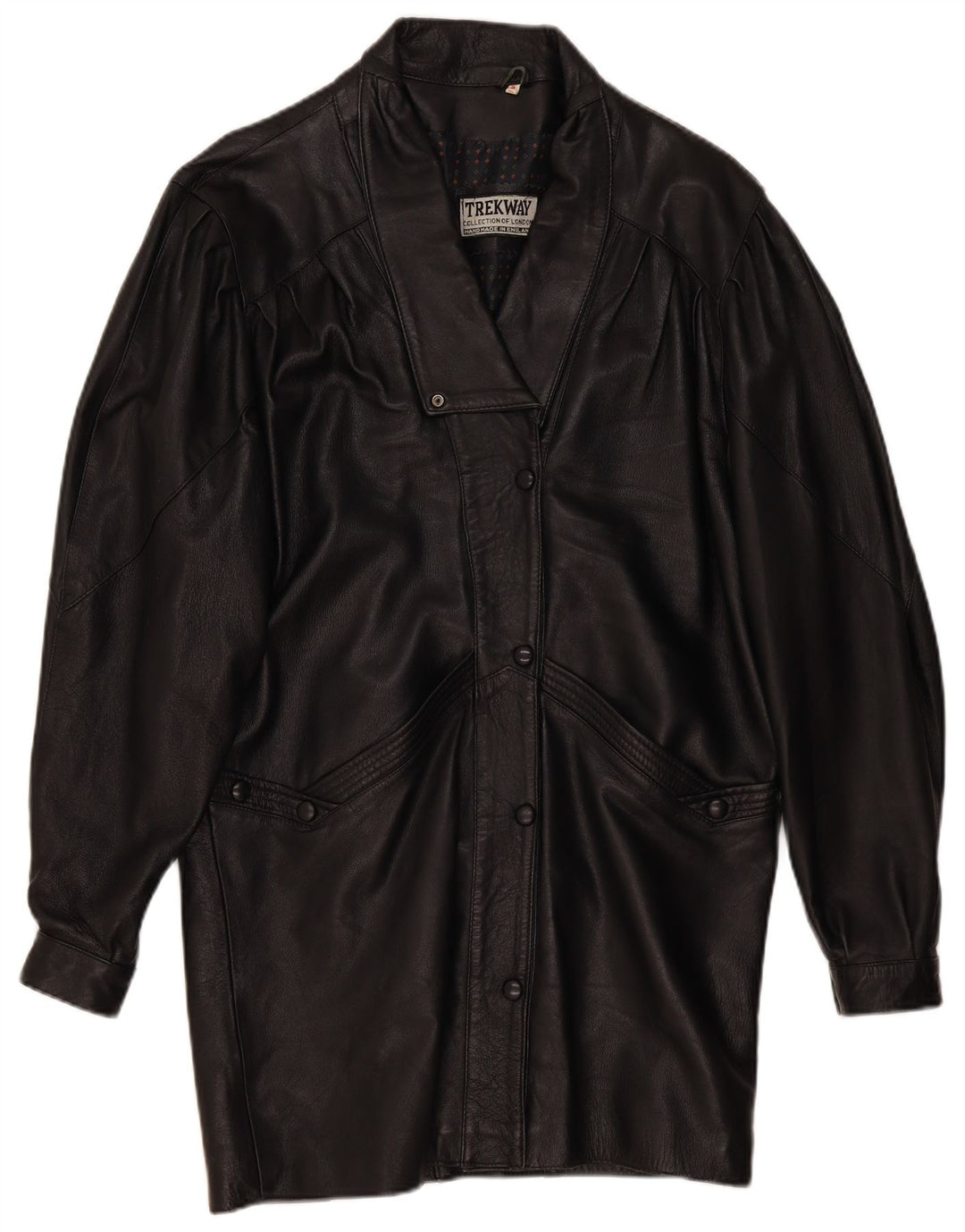 Casaco de couro feminino Trekway UK 10 pequeno preto