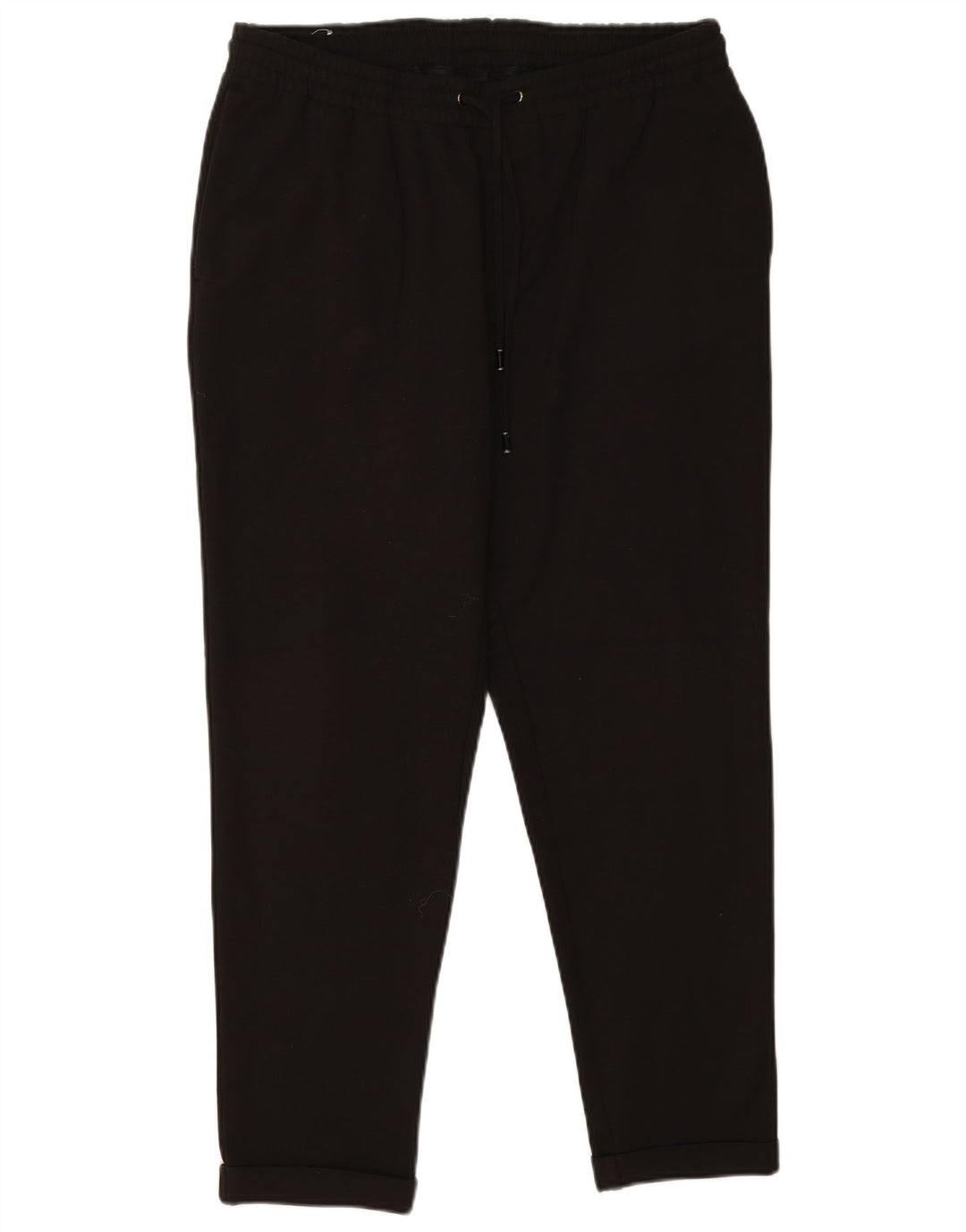 Zara Mens Slim Chino Calças Grande W32 L27 Poliéster Preto