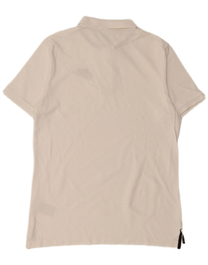 Camisa polo masculina NIKE de algodão branco médio