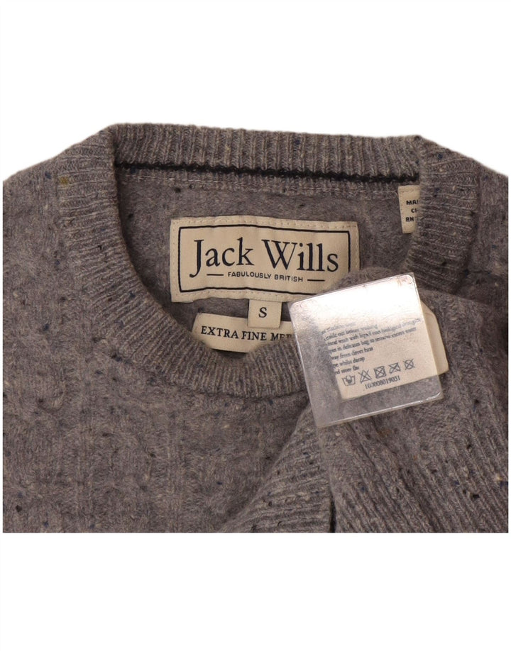 Suéter masculino Jack Wills com gola redonda e lã manchada cinza pequena
