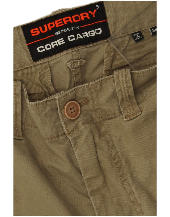 Superdry Mens Cargo Shorts W34 Grande Algodão Bege