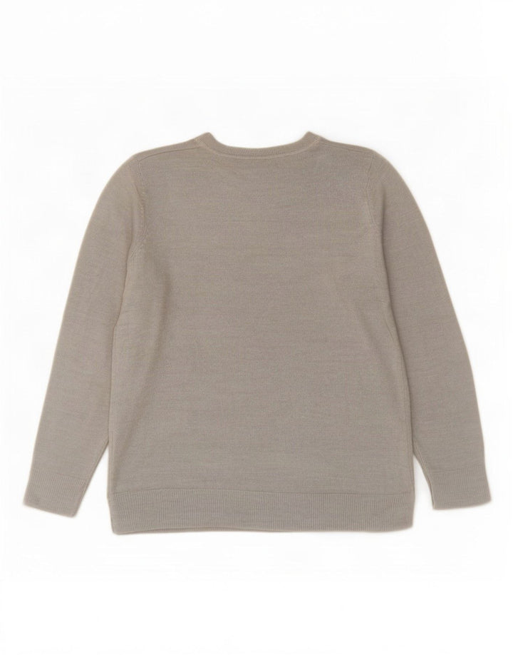 Suéter feminino Marks & Spencer grande com gola canoa Reino Unido 10 pequeno cinza