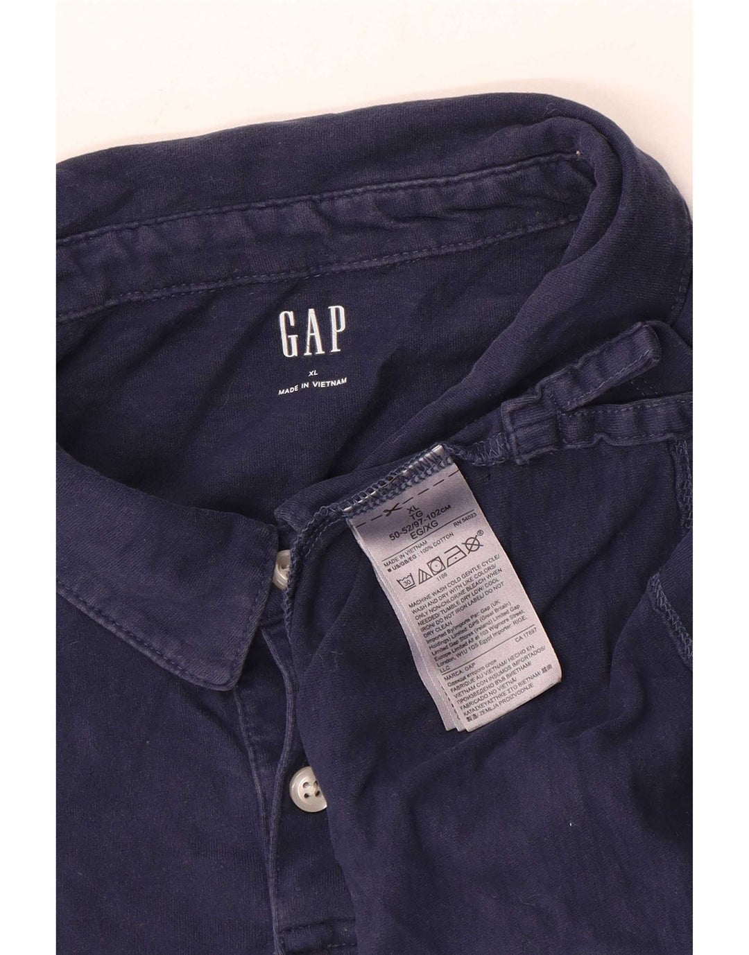 Camisa polo masculina Gap XL azul marinho algodão