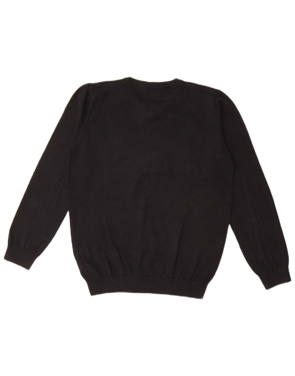 Suéter Marks & Spencer Boys com decote em V 13-14 anos algodão preto