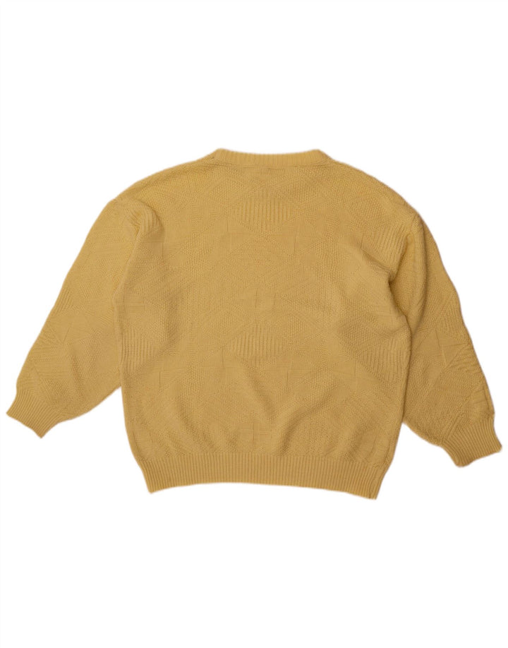 Suéter masculino Mark Astor com gola redonda IT 52 grande amarelo geométrico