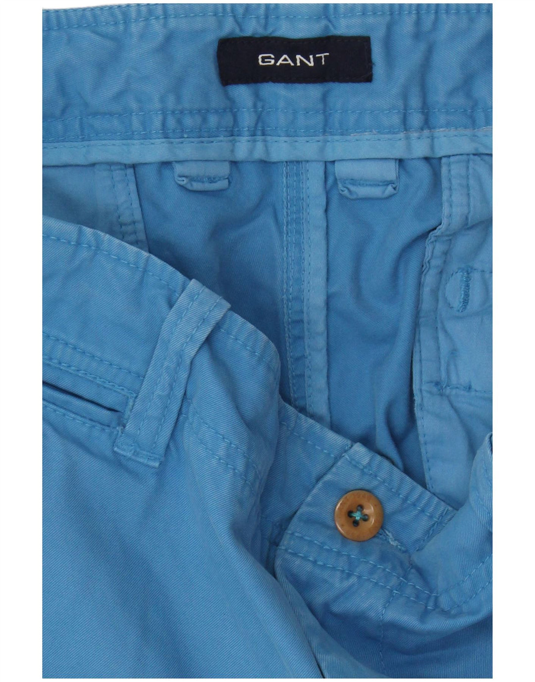 GANT Calça masculina Soho cintura baixa slim Chino W36 L32 algodão azul