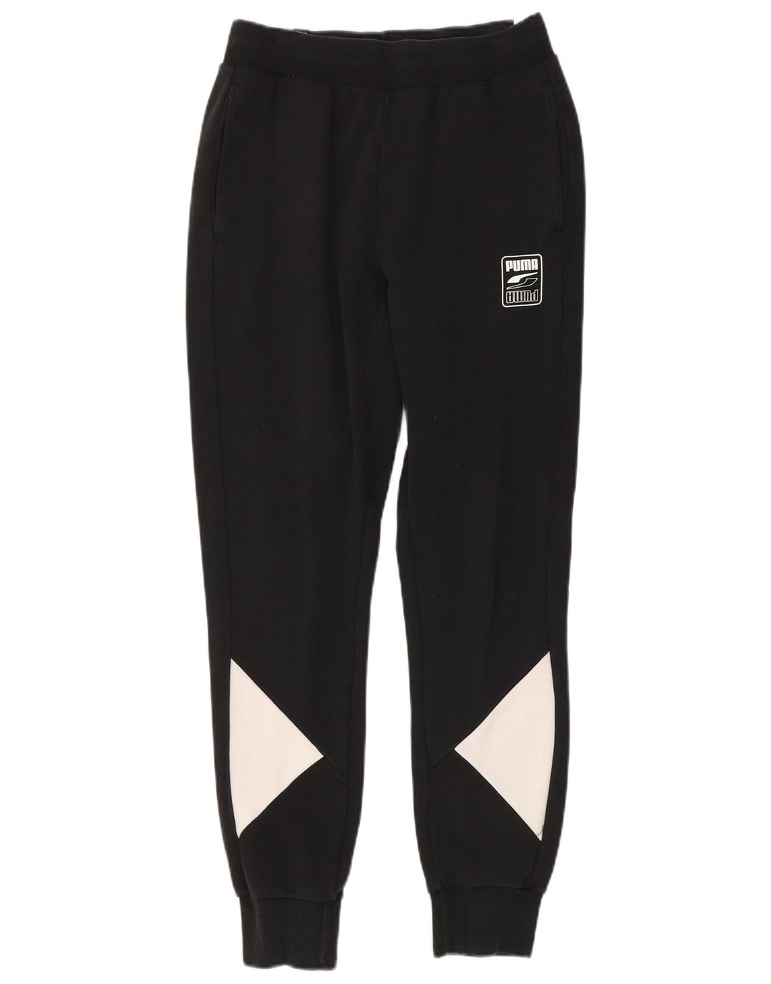 Calça de treino masculina Puma Joggers médio preto colorblock algodão