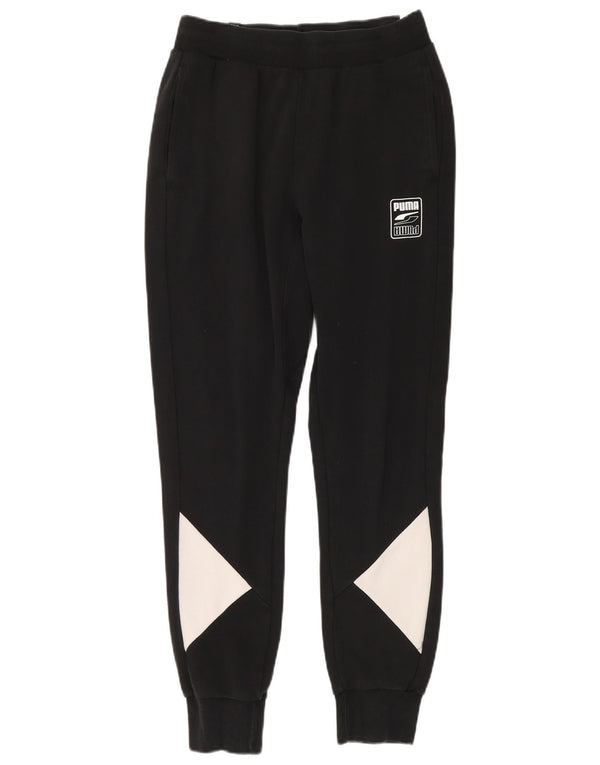 Calça de treino masculina Puma Joggers médio preto colorblock algodão