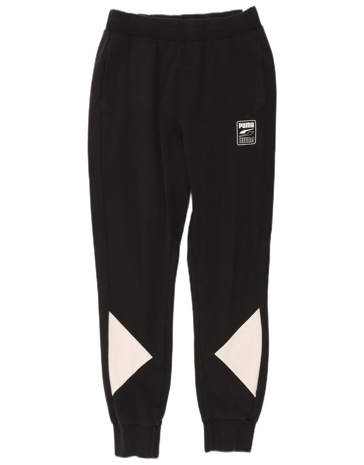 Calça de treino masculina Puma Joggers médio preto colorblock algodão