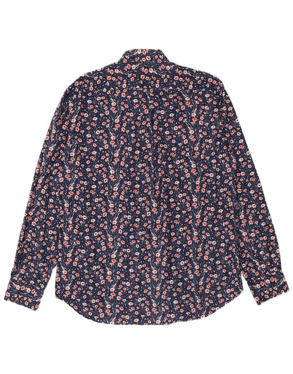 Camisa masculina Harmont & Blaine XL azul marinho floral algodão