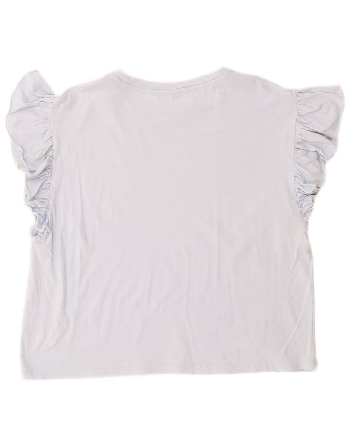 Camiseta feminina Zara UK 14 azul médio