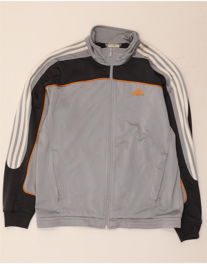Adidas Mens Treino Top Jaqueta Cinza Médio Colourblock Poliéster
