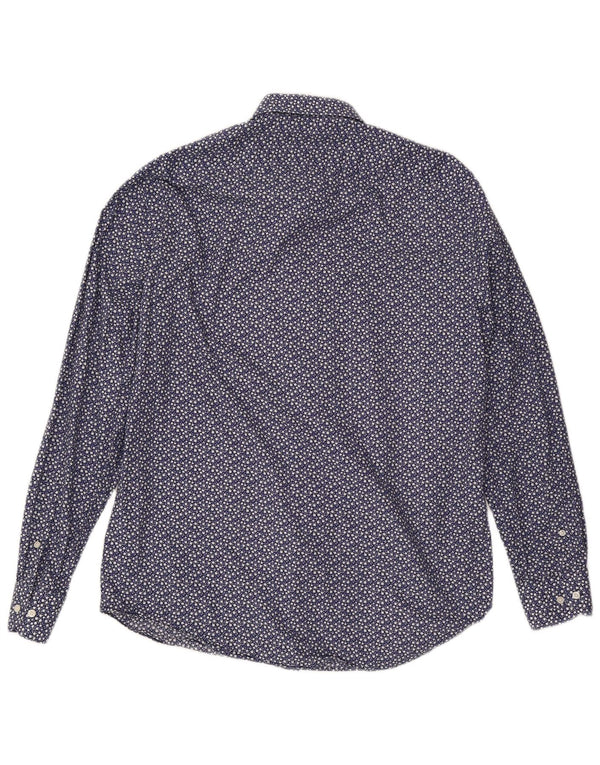 Camisa masculina Tommy Hilfiger de ajuste regular tamanho 44 17 1/2 XL azul marinho floral