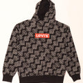 LEVI'S Boys Graphic Hoodie Jumper 13-14 Years Black Cotton Vintage Levi's and Second-Hand Levi's from Messina Hembry 