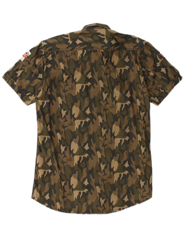 Camisa militar masculina de manga curta SUPERDRY grande camuflagem multicolorida