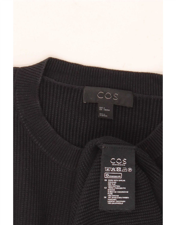 Suéter masculino Cos com gola redonda e algodão preto pequeno