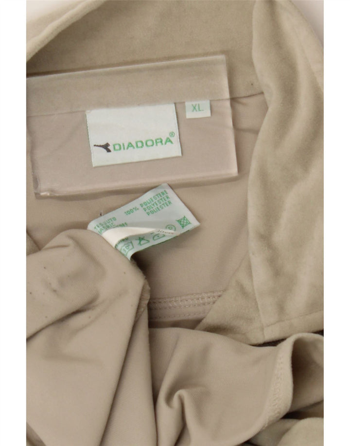 Diadora Mens Tracksuit Top Jacket XL Bege Poliéster