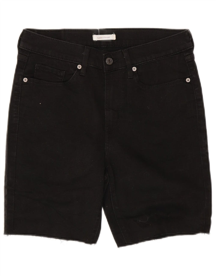 Shorts jeans feminino clássico LEVI'S W29 algodão preto médio