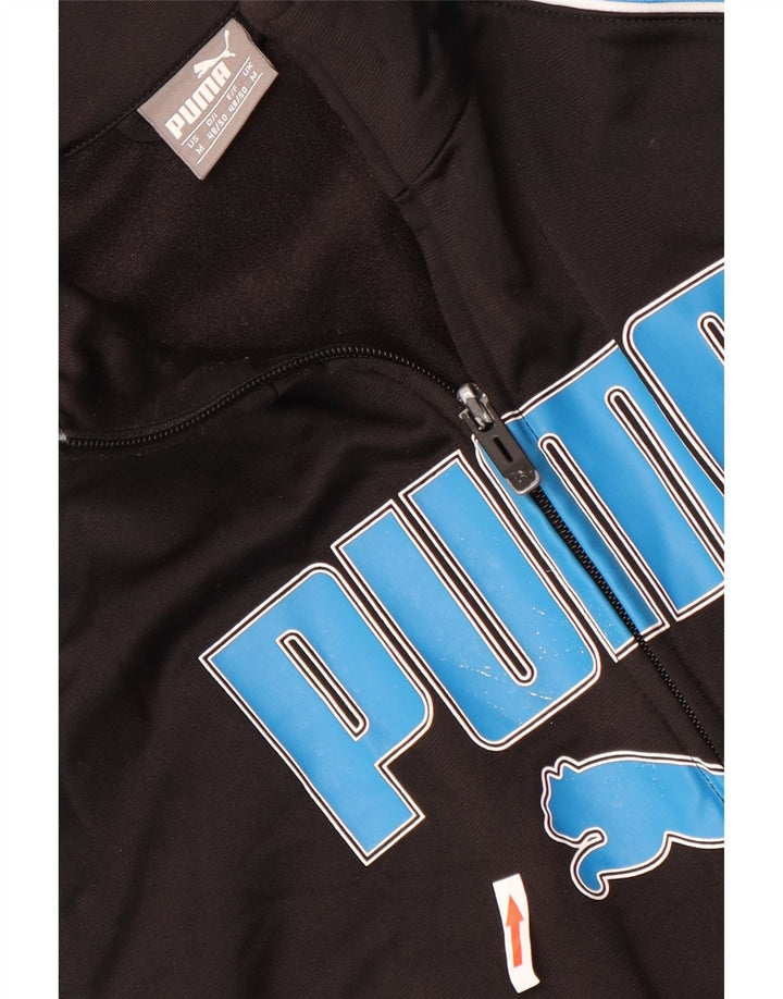 Puma Mens Graphic Tracksuit Top Jaqueta Médio Preto Colorblock Poliéster