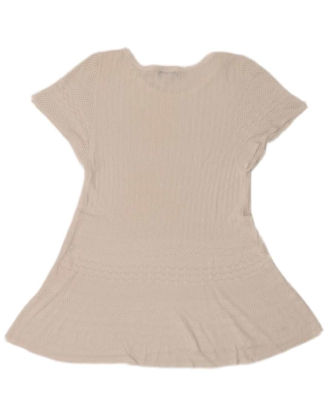 Vestido feminino transparente de crochê linha A da Max & Co. Reino Unido 10 pequeno branco