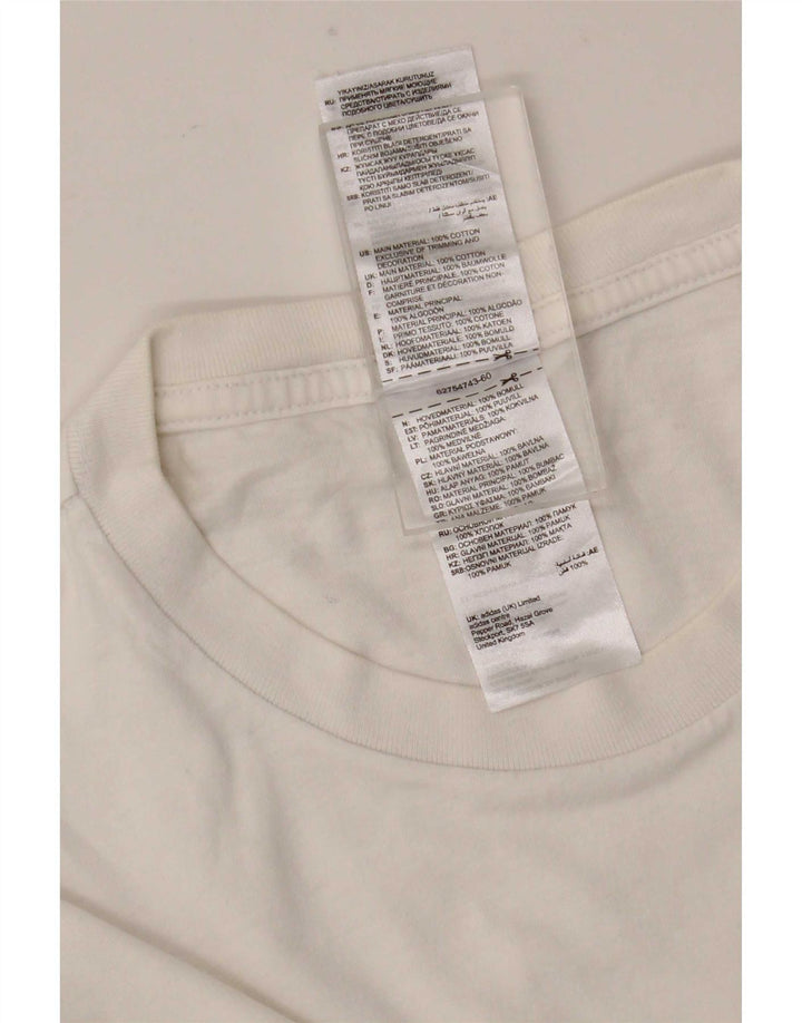 Adidas Mens Camiseta Top Grande Algodão Branco