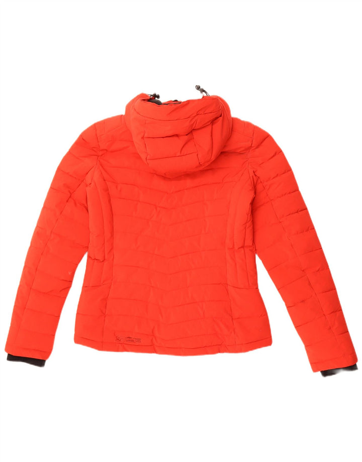 Jaqueta acolchoada com capuz feminina Superdry UK 8 poliéster vermelho pequeno