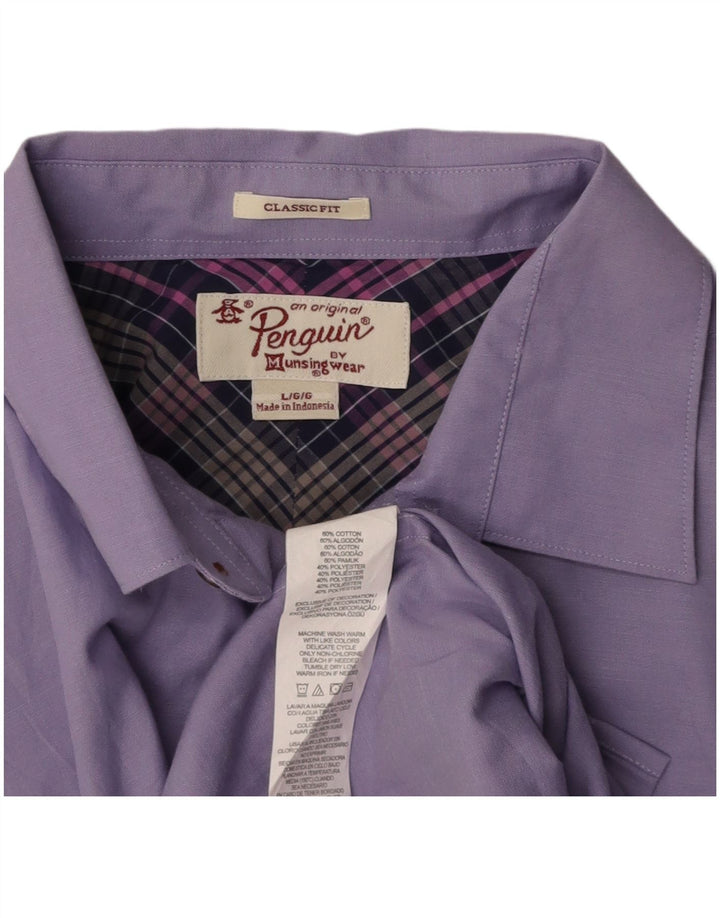 Camisa masculina PENGUIN Classic Fit grande algodão roxo