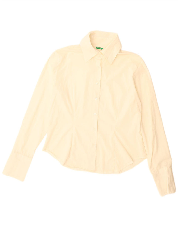 Camisa Benetton Mulher UK 16 Grande Branco