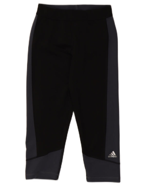 Adidas Womens Capri Leggings UK 8/10 Pequeno Preto Colorblock Poliéster