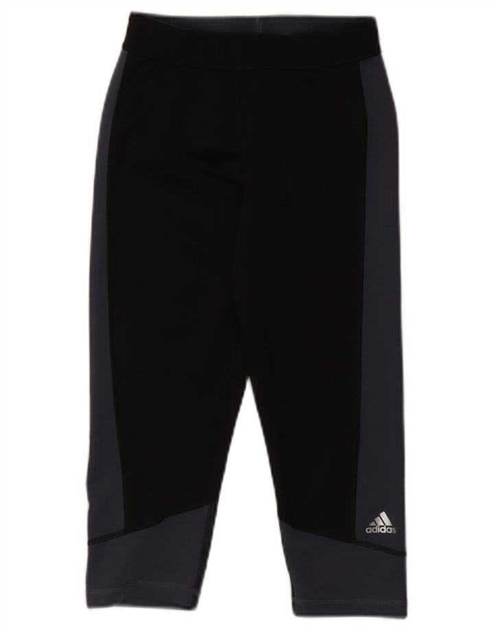 Adidas Womens Capri Leggings UK 8/10 Pequeno Preto Colorblock Poliéster