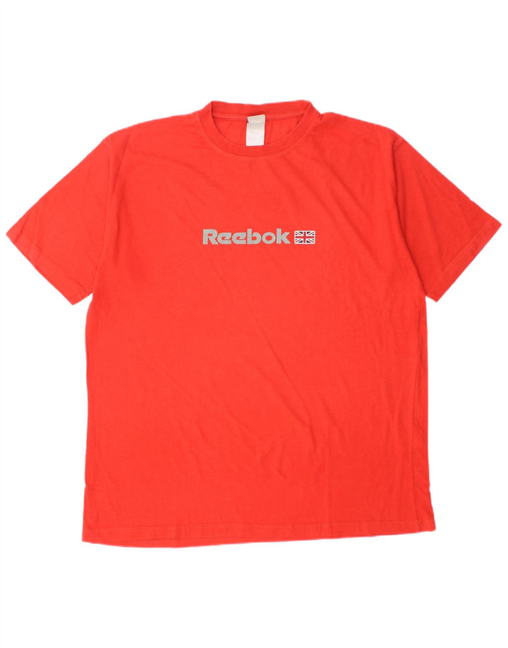 Camiseta gráfica masculina REEBOK Top grande de algodão vermelho
