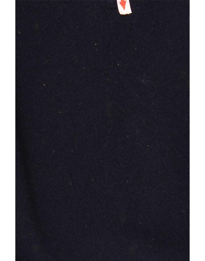 Suéter masculino Musto com zíper e gola em lã de cordeiro grande azul marinho