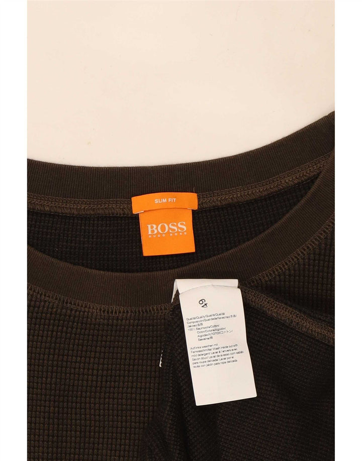 Hugo Boss Mens Top Manga Longa 3XL Algodão Marrom