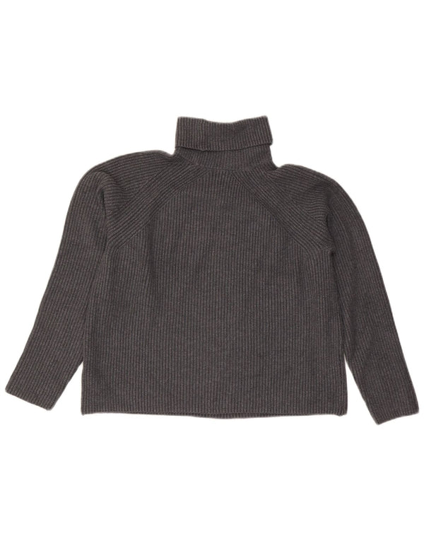 Suéter feminino Marks & Spencer com gola redonda e gola redonda Reino Unido 10 pequeno cinza
